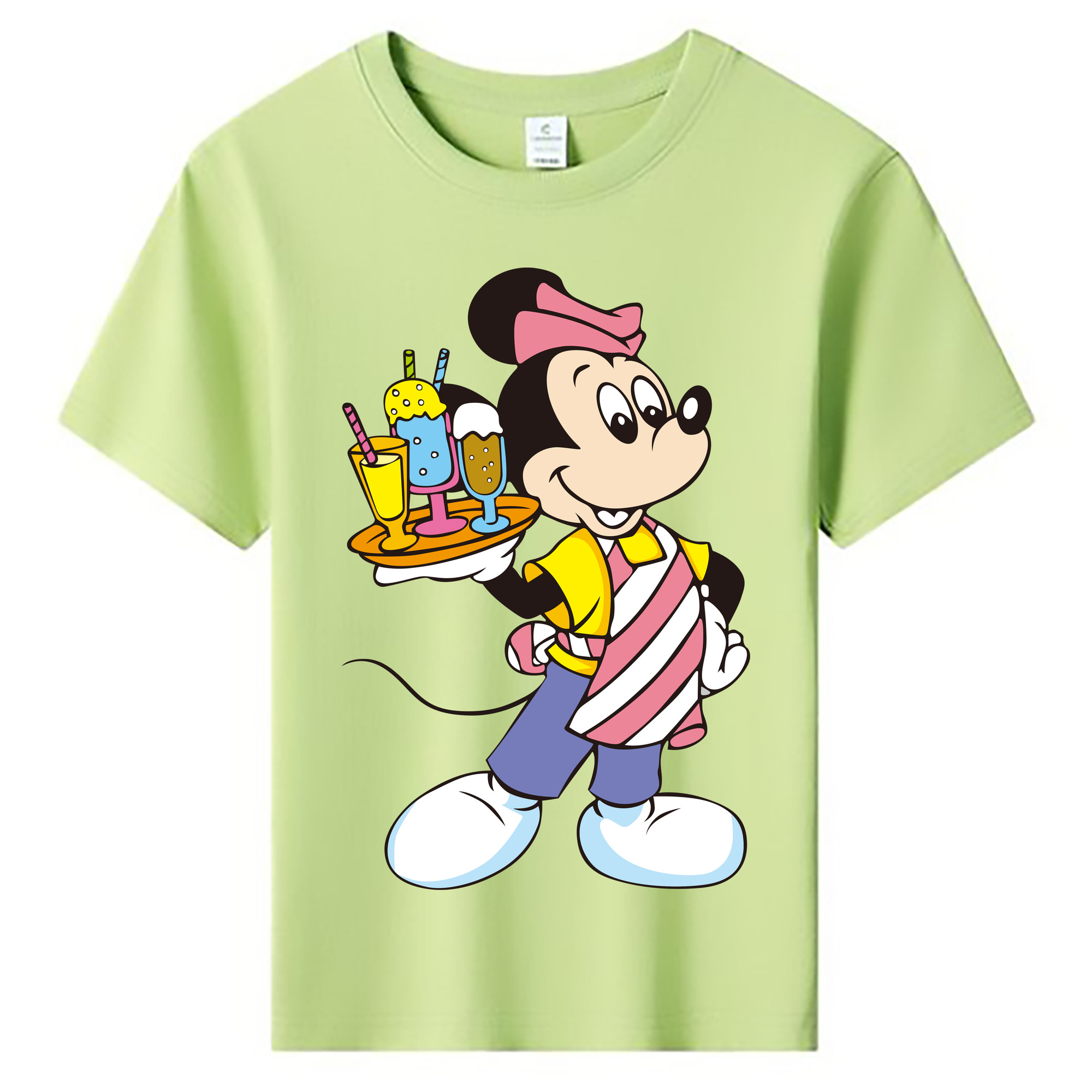 ミッキーマウス Mickey Mouse 綿100％キッズTシャツ（フロントプリント）